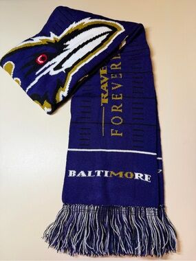 Baltimore Purple Team Knit Scarf with Gold Accents